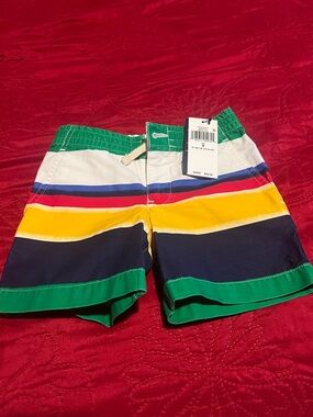 Polo Ralph Lauren Boys Green Multi-Stripe Shorts